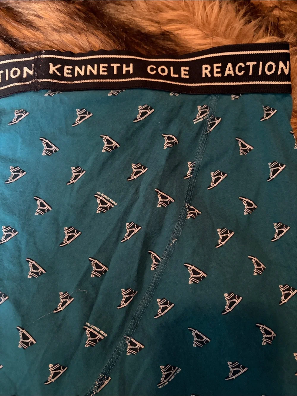 Kenneth Cole Teal Boxer Briefs with Tennis-shoe Motif Size Large